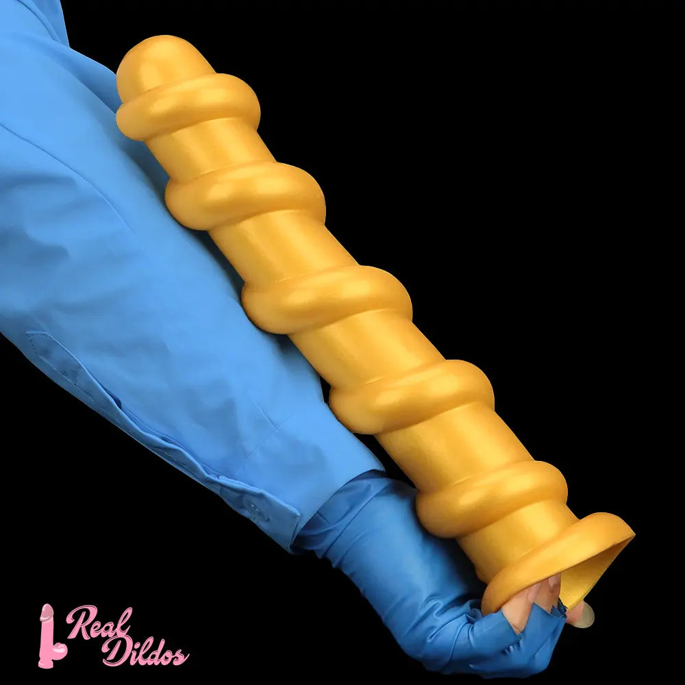 13.18in Gold Silicone Extra-long Thread Huge Dildo For Female Pleasure