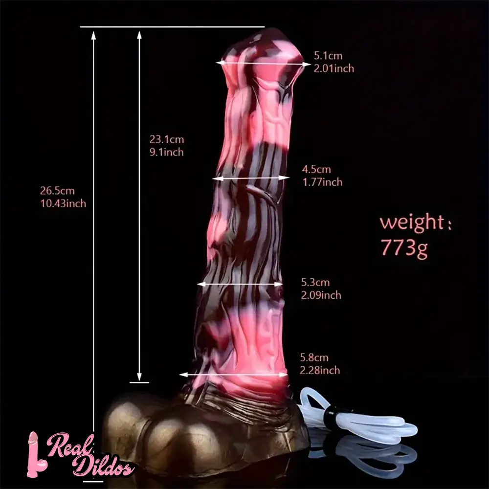 10.43in Soft Silicone Animal Horse Squirting Large Dildo For Vagina G-spot