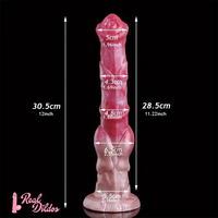 12in Big Animal Horse Cock knot Soft Silicone Anal Clit Strap on Dildo