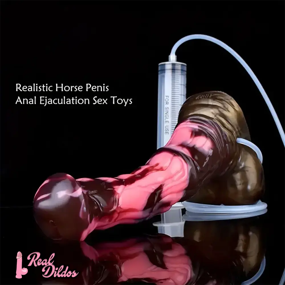 10.43in Soft Silicone Animal Horse Squirting Large Dildo For Vagina G-spot