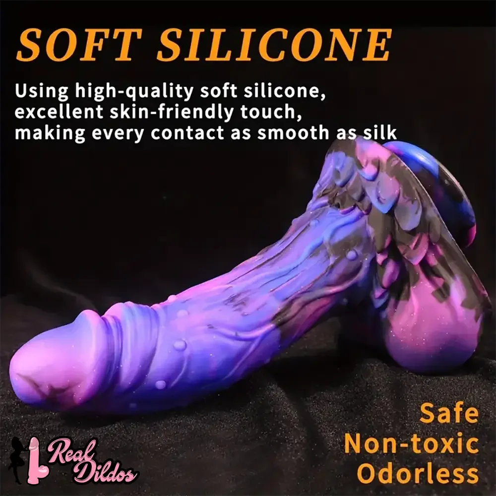10.23in Starry Sky Silicone Soft Large Women Dildo With Suction Cup