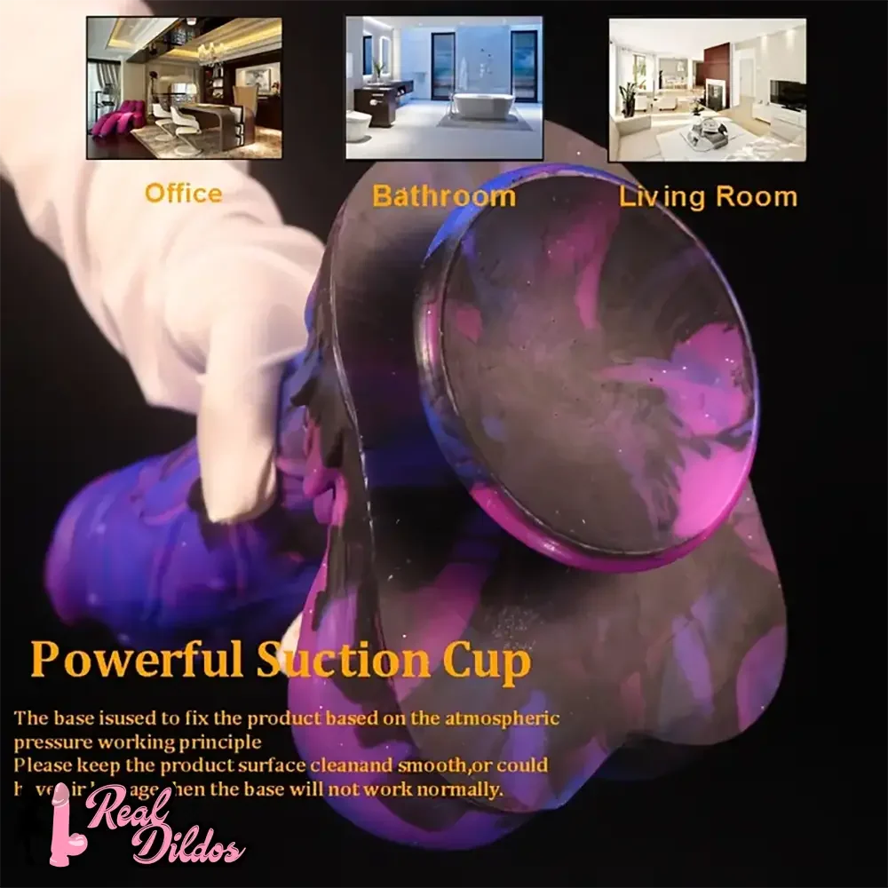10.23in Starry Sky Silicone Soft Large Women Dildo With Suction Cup