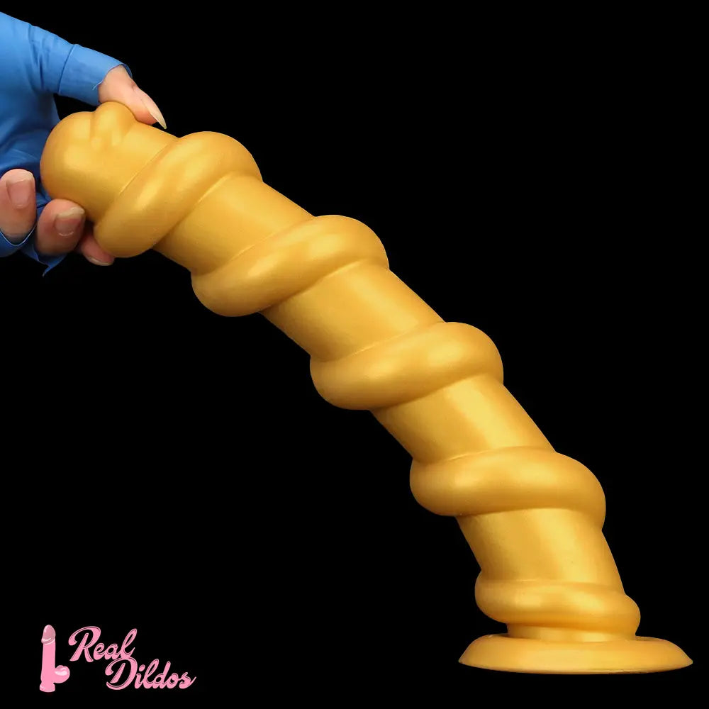 13.18in Gold Silicone Extra-long Thread Huge Dildo For Female Pleasure