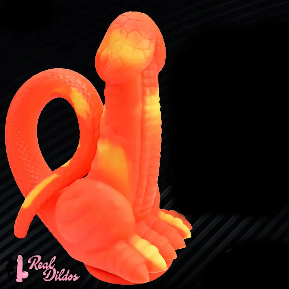 12.8in 15.35in Dinosaur Silicone Soft Big Glowing Dildo For Women Anal Sex