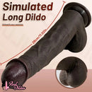 11.02in Ebony Wearable Realistic Silicone Thick Dildo For G Spot Vagina