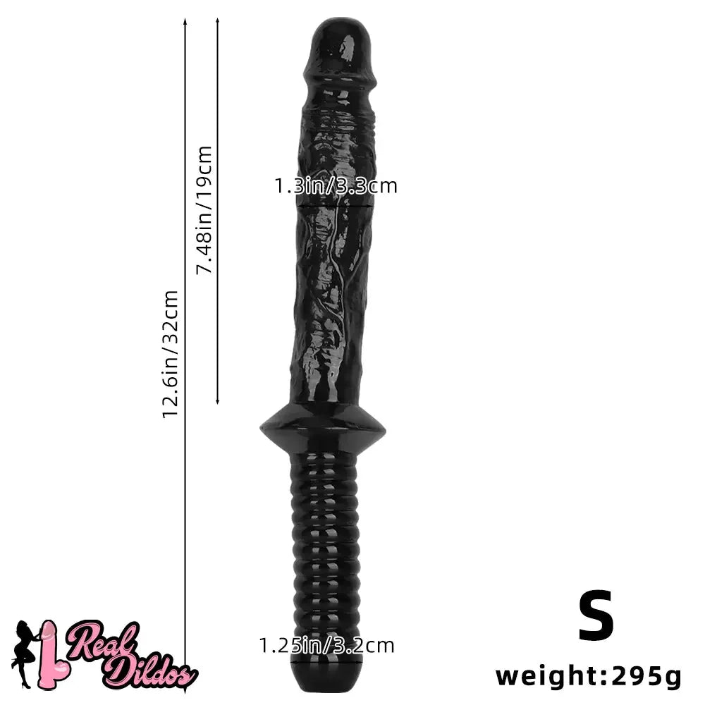 12.6in 15.15in Big PVC Sword Dildo With handle Anal Masturbator For Men