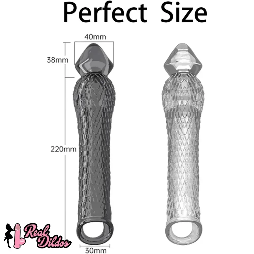 10.16in Penis Cocking Realistic Dildo Penis Sleeve For Girth Enhance Sleeve