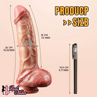 10.02in Realistic Large Hands-Free With Suction Cup Silicone Dildo