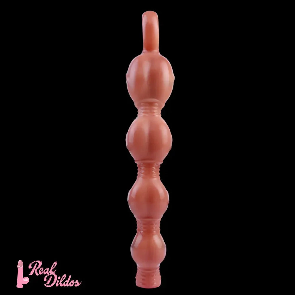 10.5in Big Vibrating Silicone Soft Pulling Beads G Spot Odd Dildo With 3 Motors