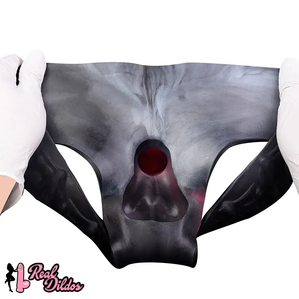 11.02in Horse Cock Hollow Soft Dildo Leather Panty Lifelike Penis Sheath