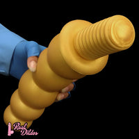 10.62in 14.56in Gold Silicone Anal Plug Dildo With Handle For Love