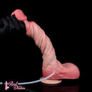 10.12in Couple Sex Game Toy Dual Density Silicone Ejaculating Dildo
