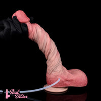 10.12in Couple Sex Game Toy Dual Density Silicone Ejaculating Dildo