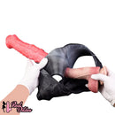11.02in Horse Cock Hollow Soft Dildo Leather Panty Lifelike Penis Sheath