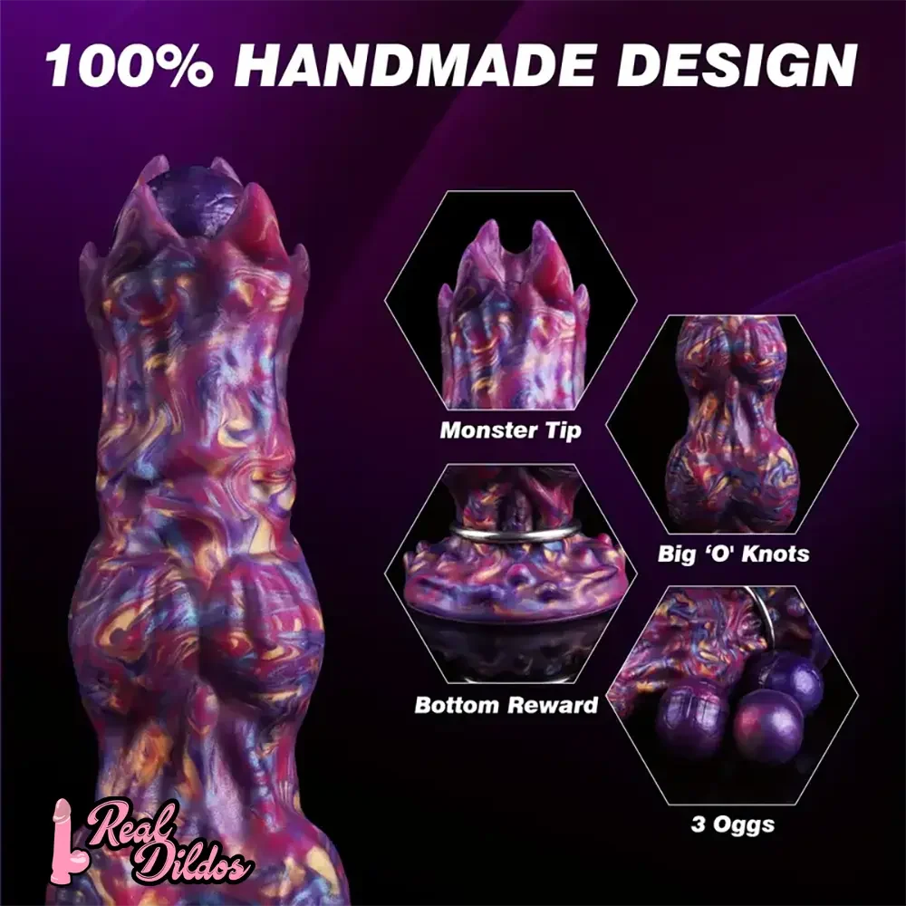 10in Monster Fantasy Ovipositor Inflatable Pump Knotted Animal Dildo