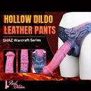 11.02in Horse Cock Hollow Soft Dildo Leather Panty Lifelike Penis Sheath