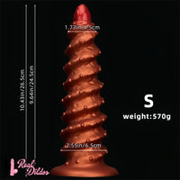10.43in 12in 14.17in Extra-Large Long Threaded Silicone Sharp Head Dildo