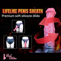 11.02in Horse Cock Hollow Soft Dildo Leather Panty Lifelike Penis Sheath