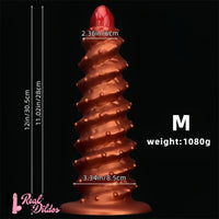 10.43in 12in 14.17in Extra-Large Long Threaded Silicone Sharp Head Dildo