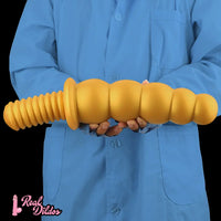 10.62in 14.56in Gold Silicone Anal Plug Dildo With Handle For Love