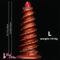 10.43in 12in 14.17in Extra-Large Long Threaded Silicone Sharp Head Dildo