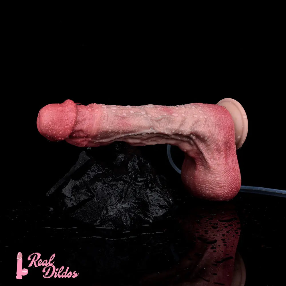 10.12in Couple Sex Game Toy Dual Density Silicone Ejaculating Dildo
