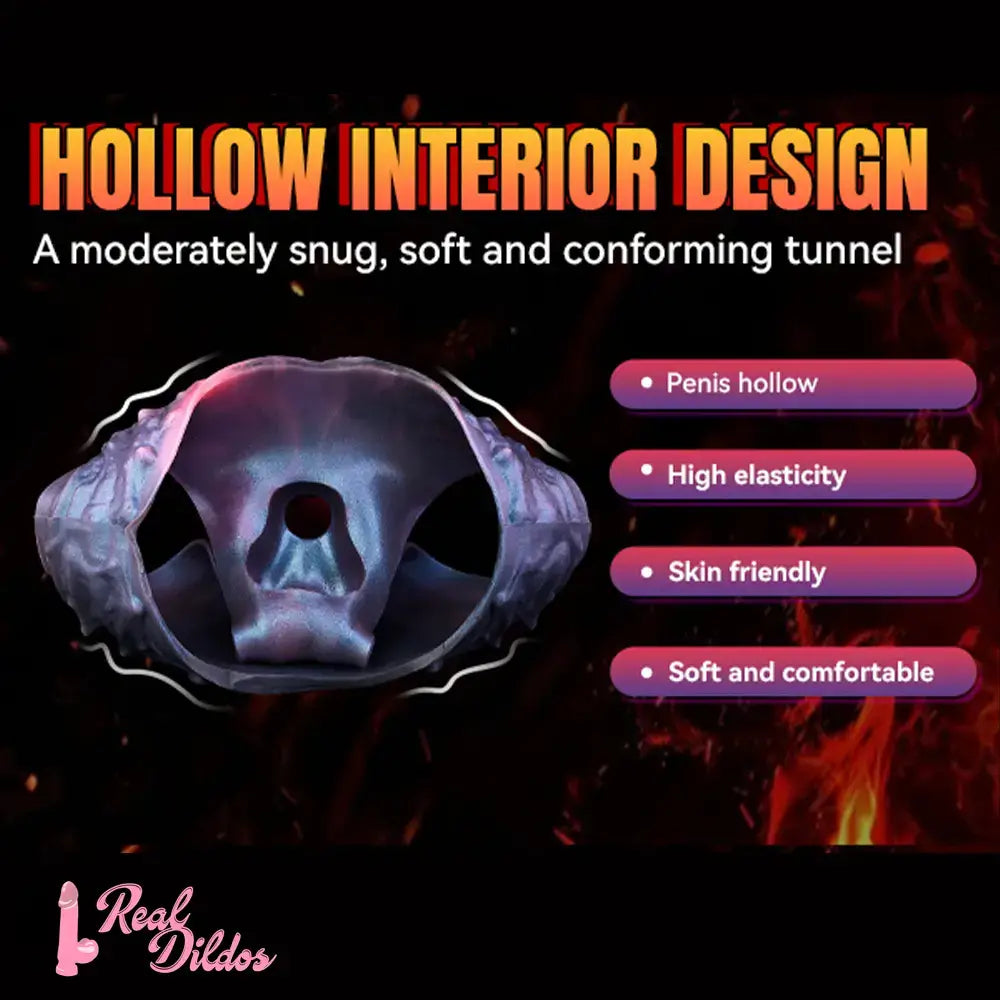 11.02in Horse Cock Hollow Soft Dildo Leather Panty Lifelike Penis Sheath