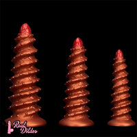 10.43in 12in 14.17in Extra-Large Long Threaded Silicone Sharp Head Dildo