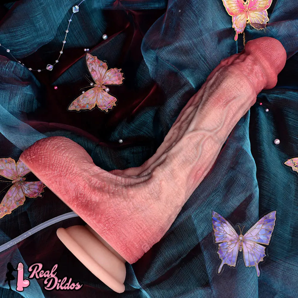 10.12in Couple Sex Game Toy Dual Density Silicone Ejaculating Dildo