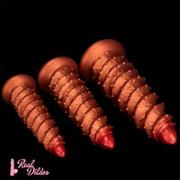 10.43in 12in 14.17in Extra-Large Long Threaded Silicone Sharp Head Dildo
