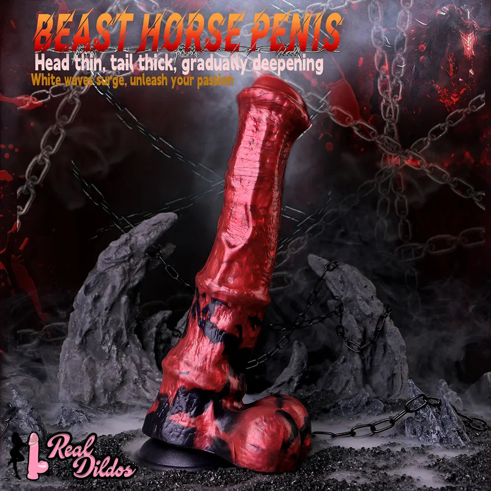 11.02in Liquid Silicone Horse Cock Big Dildo Large Dick Couple Foreplay