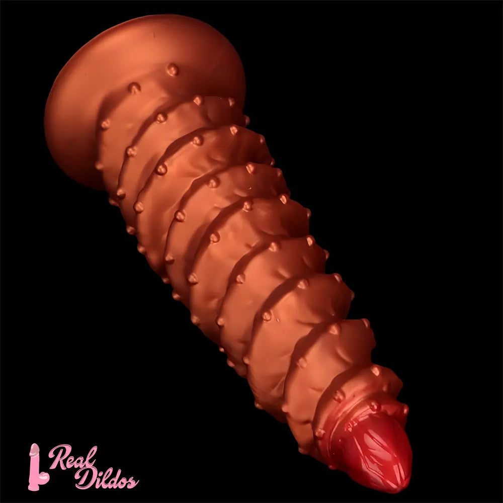 10.43in 12in 14.17in Extra-Large Long Threaded Silicone Sharp Head Dildo