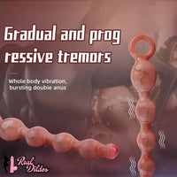10.5in Big Vibrating Silicone Soft Pulling Beads G Spot Odd Dildo With 3 Motors