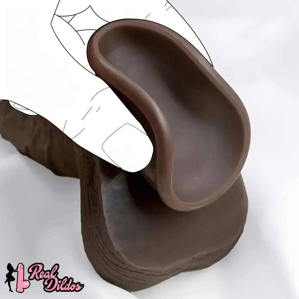 11.02in Ebony Wearable Realistic Silicone Thick Dildo For G Spot Vagina