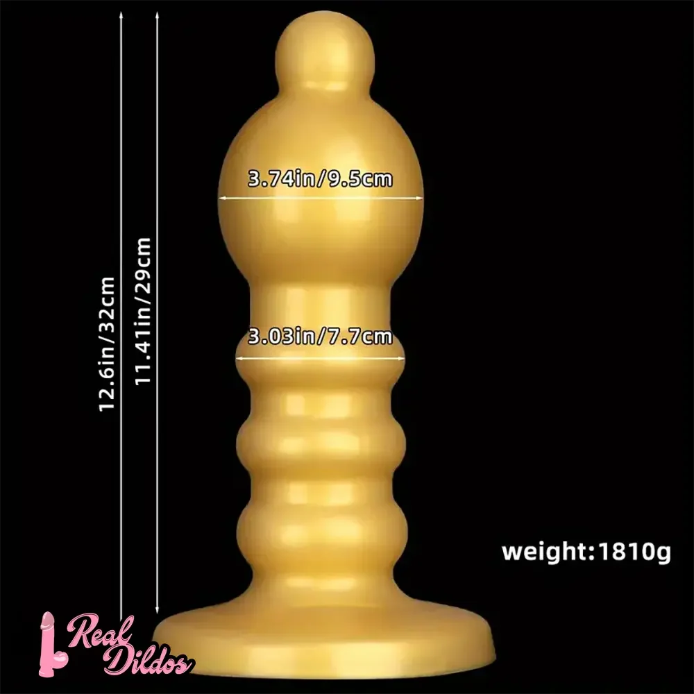 12.6in Huge Anal Beads Liquid Silicone Butt Plug Prostate Anal Dildo