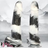 13.38in Black White Mixed Color PVC Extra Huge Long Thick Women Dildo