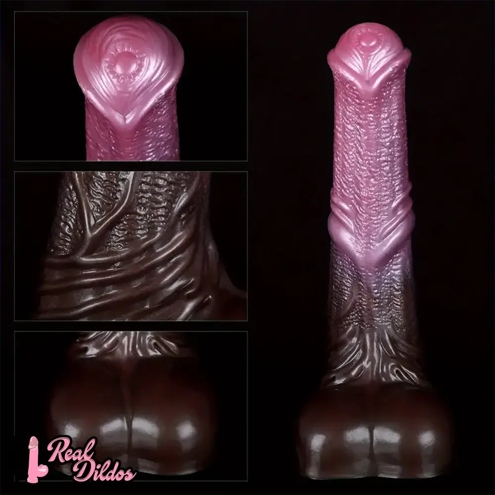 10.04in Liquid Silicone Mixed Color Horse Cock Animal Dildo Adult Sex Toy