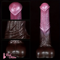 10.04in Liquid Silicone Mixed Color Horse Cock Animal Dildo Adult Sex Toy