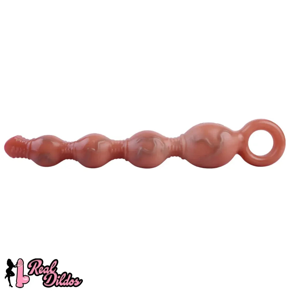 10.5in Big Vibrating Silicone Soft Pulling Beads G Spot Odd Dildo With 3 Motors