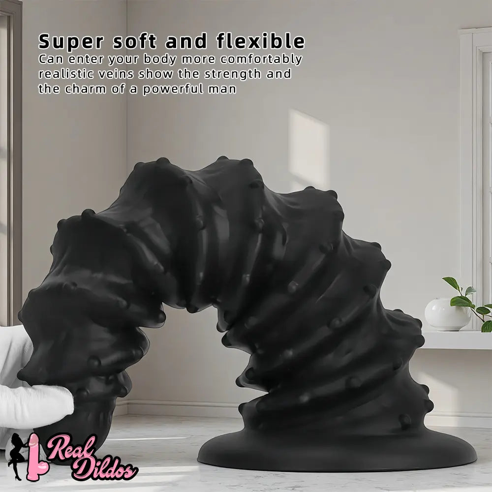 10.43in 12in 14.17in Extra-Large Long Threaded Silicone Sharp Head Dildo