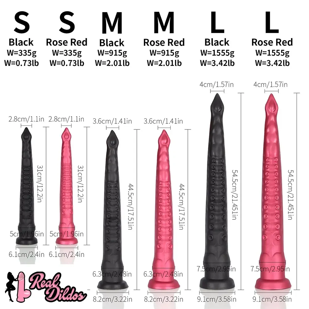 12.2in 17.51in 21.45in Long Tentacle Monster Huge Silicone Dildo