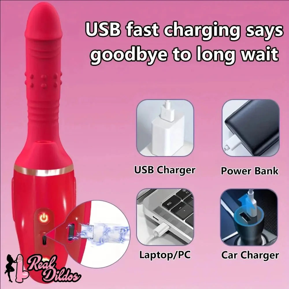10.2in Sex Machine Thrusting Dildo Vibrator 10 Modes Sex Toy for G Spot