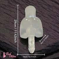 11.42in TPE Transparent Large Size Homosexual Pocket Pussy Dildo