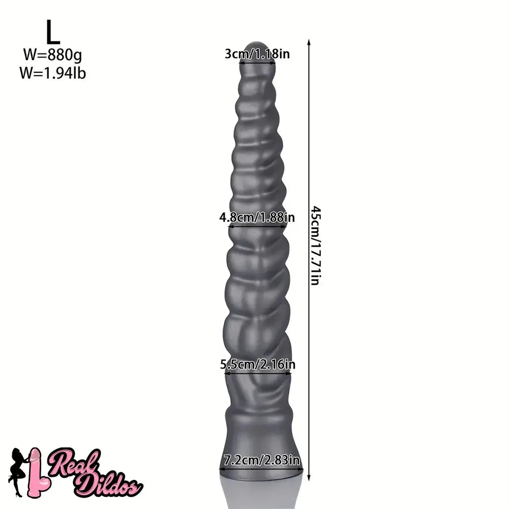 13.77in 15.74in 17.71in 19.68in Long Screw Anal Whip Huge BDSM Soft Dildo