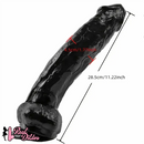11.22in PVC Black Flexible Big Dildo With Suction Cup For Hands-Free