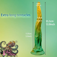 13.9in Simulated Realistic Long Octopus Alien Soft Suction Cup Dildo