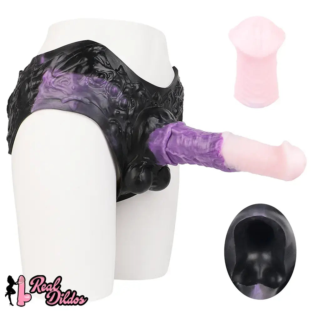 10.35in Silicone Strap-on Wearable Dildo Panty Horse Animal Hollow Design