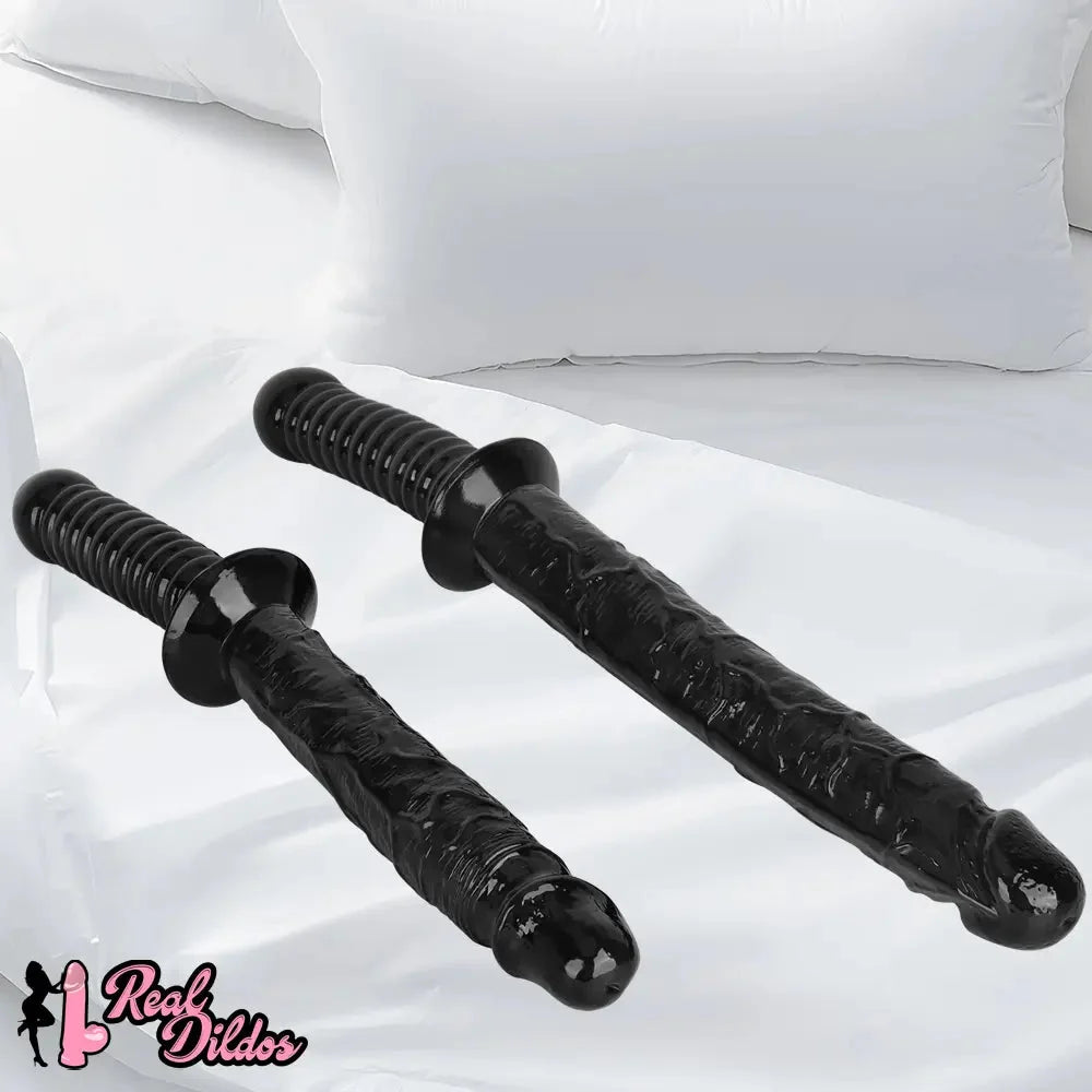 12.6in 15.15in Big PVC Sword Dildo With handle Anal Masturbator For Men