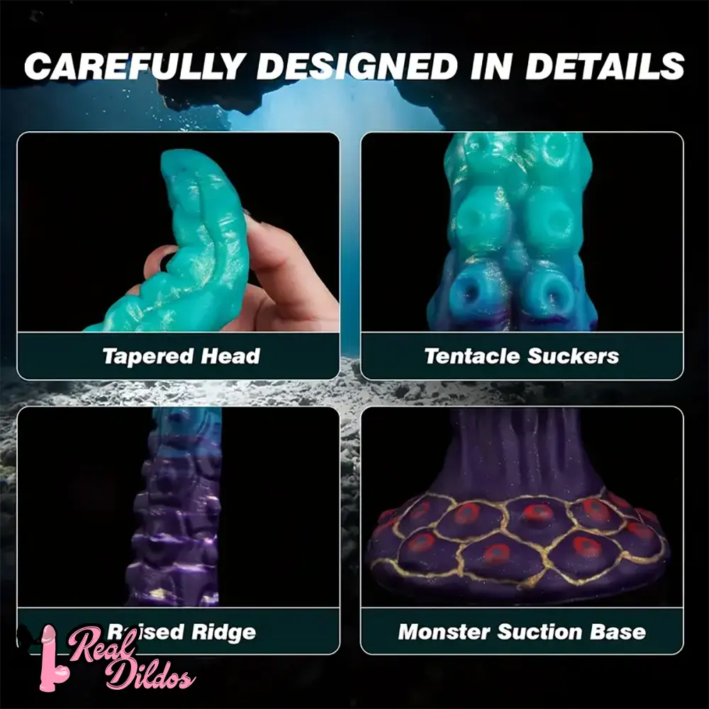 13.78in Soft Silicone Fantasy Long Tentacle Octopus Monster Dildo