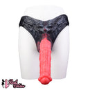 11.02in Horse Cock Hollow Soft Dildo Leather Panty Lifelike Penis Sheath